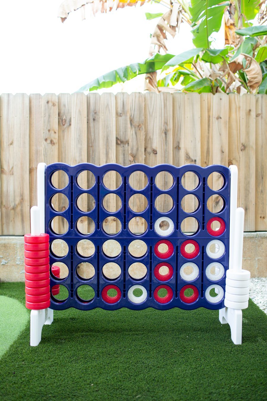 Giant Connect 4 on the backyard turf